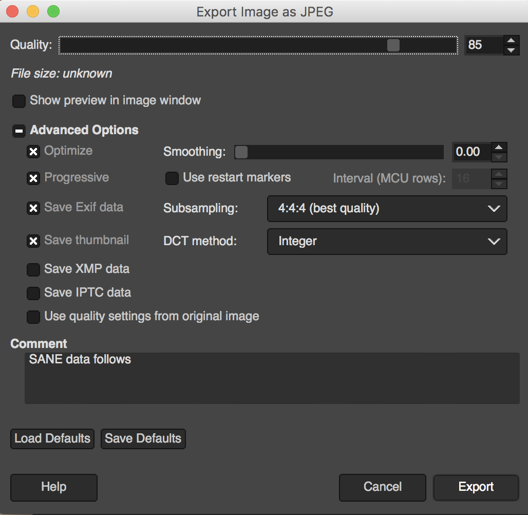 Zapisywanie pliku w programie GIMP