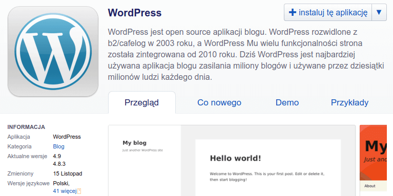 Jak założyć bloga WordPress DirectAdmin WordPress