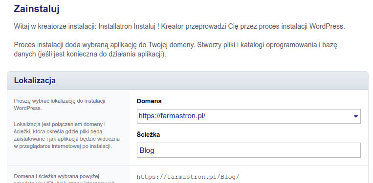 Jak założyć bloga WordPress DirectAdmin WordPress ścieżka hasło administratora