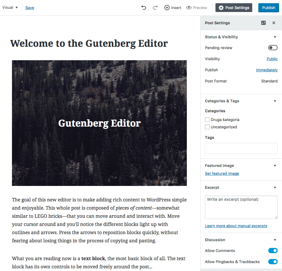 WordPress Gutenberg Demo